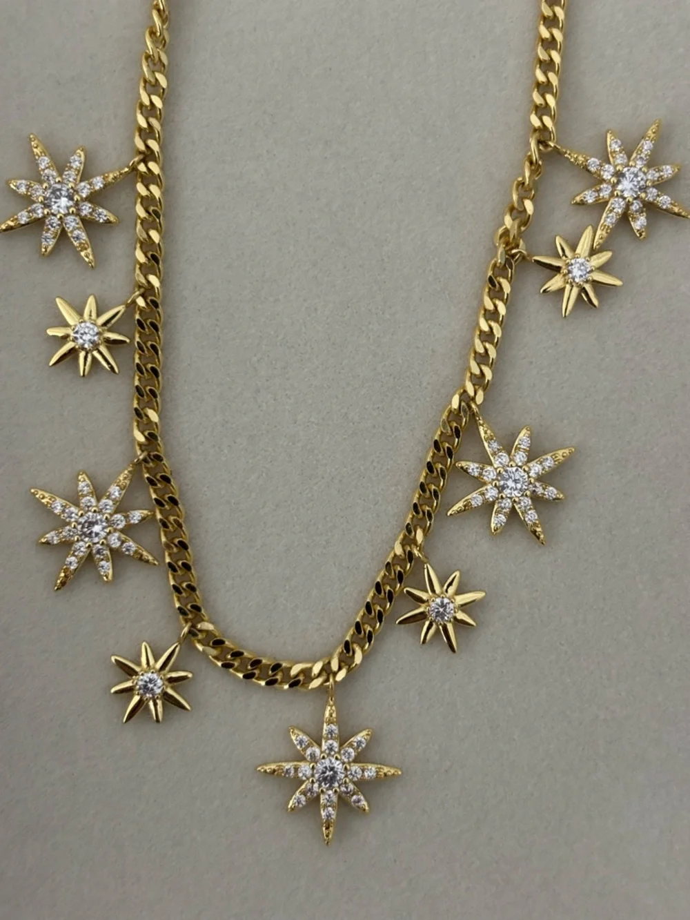 Gold Starburst Pendant Necklace - Women's Jewelry - Picture 3 of 4